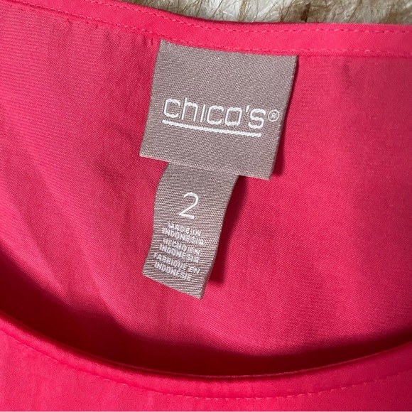 Chico’s silky tulip layered popover blouse. NWOT - Picture 7 of 8